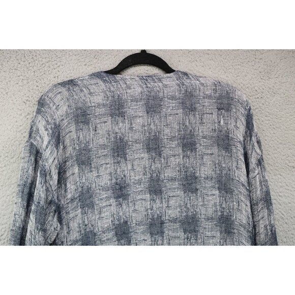 Pure Jill Linen Blend Long Open Cardigan-Size Small-One Button-Pockets - Picture 7 of 9